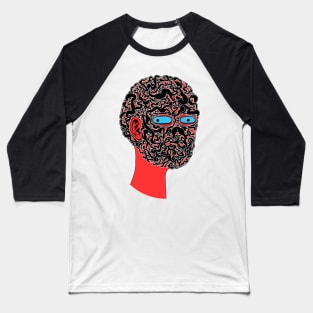 Space Brain Face Baseball T-Shirt